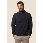 Pull col à zip Marine pour homme hublot