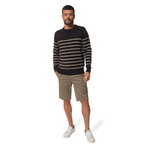 Pull rayé Marine-Kaki pour homme hublot