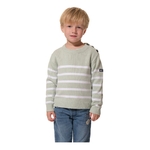 Pull rayé Vert et Blanc enfant garçon hublot
