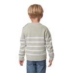 Pull rayé Vert et Blanc enfant garçon hublot