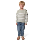 Pull rayé Vert et Blanc enfant garçon hublot