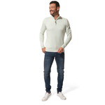 Pull col à zip Vert pour homme hublot