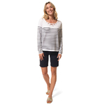 Pull rayé Blanc-Marine pour femme hublot