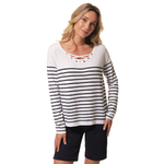 Pull rayé Blanc-Marine pour femme hublot