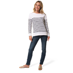 Pull rayé Blanc-Marine pour femme hublot