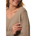 Pull col V en Ecume pailleté pour femme hublot