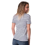 marinière manche courte blanc marine femme