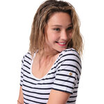 marinière manche courte blanc marine femme