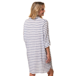 evanna robe bleu raye femme hublot mode marine