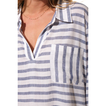 evanna robe bleu raye femme hublot mode marine