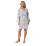 evanna robe bleu raye femme hublot mode marine
