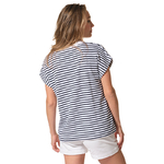 MALWINA femme tee shirt blancmarine hublot mode marine