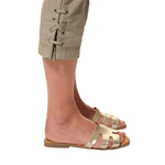 LINDA femme pantacourt kaki hublot mode marine