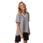 EDITH femme teeshirt blanc marine hublot mode marine