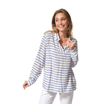 VALAHA blouse femme BLANCBLEU hublot mode marine