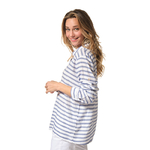 VALAHA blouse femme BLANCBLEU hublot mode marine
