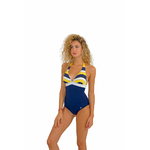 LAYLEE maillot MARINE JAUNE femme hublot mode marine