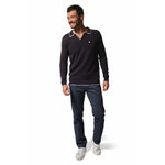 Pull homme en coton col polo fantaisie bicolore FLORIDE