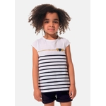 Tee-shirt marin en coton enfant fille rayures et manches courtes FRANNE