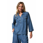 Blouse femme SIBYLLE denim clair en Tencel (3)