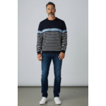 Pull hublot marine/pool/blanc