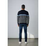 Pull hublot marine/pool/blanc
