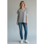 T shirt blanc marine hublot femme