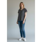 T shirt marine blanc femme hublot