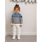 T shirt marinière / bleu fille hublot