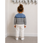 T shirt marinière / bleu fille hublot