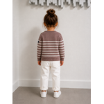 T shirt taupe rose / blanc fille hublot
