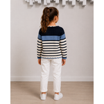 T shirt manche longue fille hublot bleu / marine /blanc