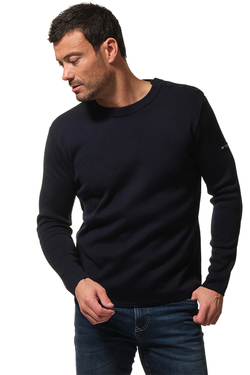 Pull marin Saint James Matelot cintré, Marine/Ecru