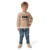 Pull rayé ecru-marron enfant hublot