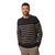 Pull rayé Marine-Kaki pour homme hublot