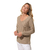 Pull col V en Ecume pailleté pour femme hublot