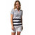 T-shirt marin en coton femme avec jeu de rayures manches courtes col V esprit polo OPALE (1)