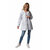 Ciré femme imperméable et déperlant mi-long avec capuche blanc métallisé Helena met Hublot