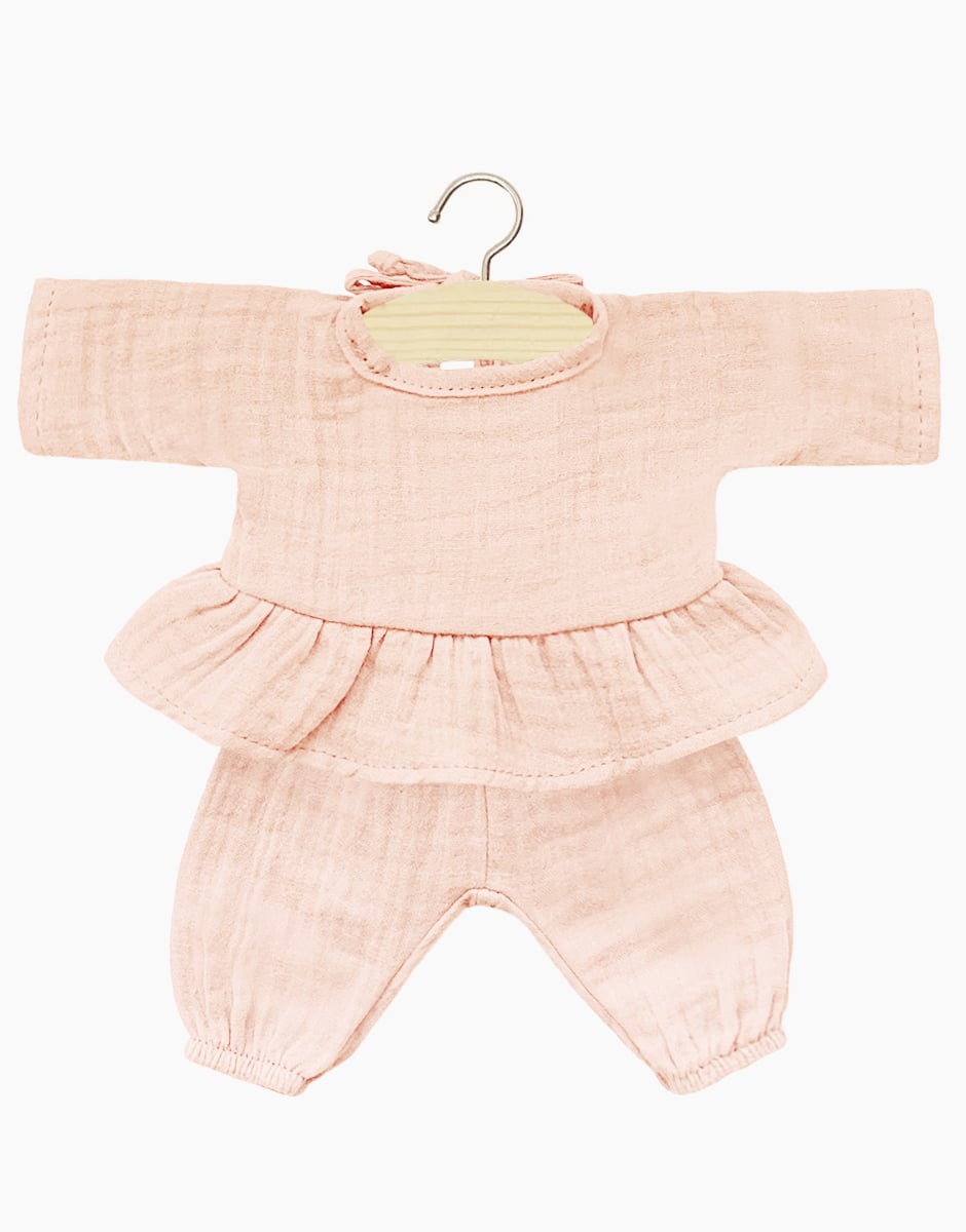 minikane-collection-dressing-vetements-accessoires-meubles-poupees_babies-28cm-ensemble-ophelia-et-pantalon-gaston-en-coton-double-gaze-rose-tendre