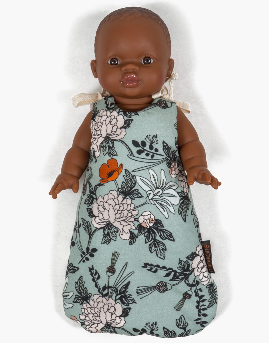 Minikane-collection-accessoires-dressing-automne-hiver-2022-pour-poupee-gordis-turbulette-gigoteuse-en-coton-luxury-roses