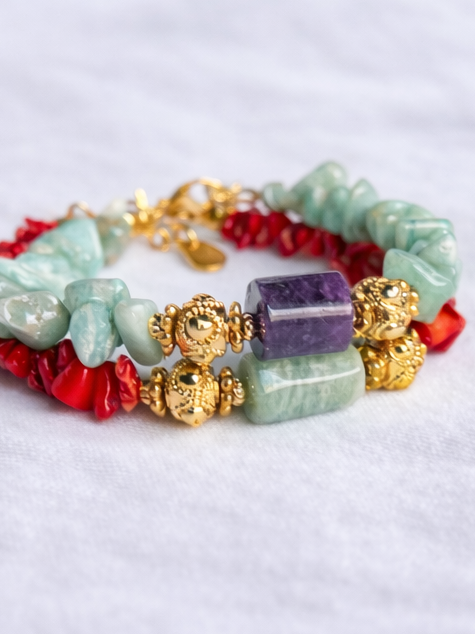bracelet amazonite jaspe charoite