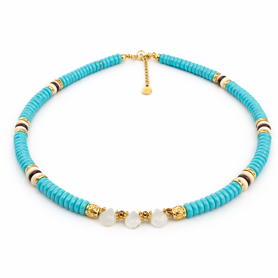 collier azure howlite