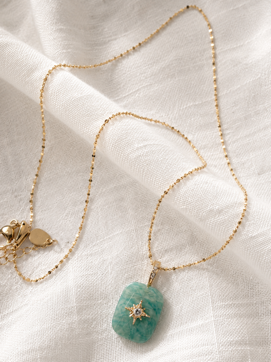 collier  paloma amazonite