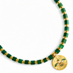Collier pierres naturelles aventurine Lior fait main