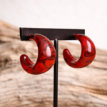 Boucles résine ultra légères Cosme rouge