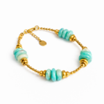 Bracelet en amazonite naturelle et perles hématite Teresa – Ravage Lisbon