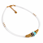 Collier fait main Larimar sequins haute couture