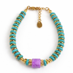Détail pierre centrale charoïte bracelet Fourth