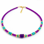 Collier violet et turquoise Gloriana