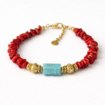 bracelet jaspe rouge et amazonite